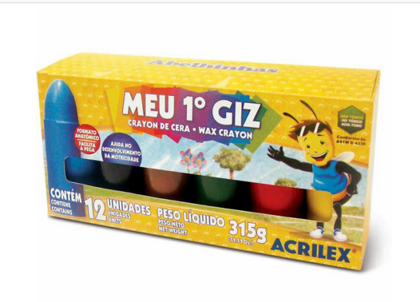 Giz de Cera - Meu Primeiro Giz 12 Cores 370g - Imagen 2